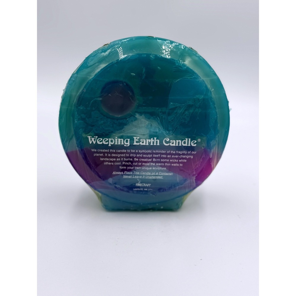 Vintage Weeping Earth Candle Firecraft Santa Fe Sun Sculpting Retro 1970s Seal